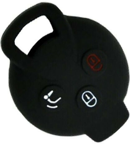 Car Key Cover Case made of with 3 Buttons for Smart 68472 in Black Color