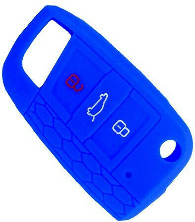 Car Key Cover Case made of with 3 Buttons for Seat / Skoda / VW 69183 in Blue Color