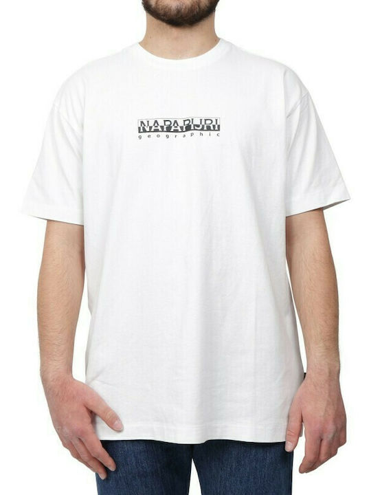 Napapijri T-shirt Bărbătesc cu Mânecă Scurtă Alb NP0A4GDR-002