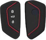 Silicone Car Key Cover Case with 3 Buttons for VW GOLF Black