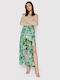 Guess Hohe Taille Maxi Rock Blumen in Grün Farbe