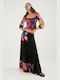 Desigual High Waist Maxi Skirt Floral in Black color