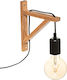 Atmosphera Wild Classic Wall Lamp with Power Outlet and E27 Socket Brown 19x19x3cm