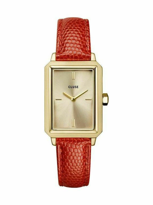 Cluse Fluette Women's Watch with Red Leather Strap
