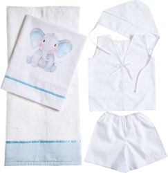 Nuova Vita Baptism Towel Set Ελεφαντάκι Λευκό