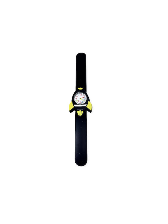 Mood Makers Kids Analog Watch Διαστημόπλοιο with Rubber/Plastic Strap Black