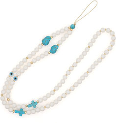 Ds Crystal DS Crystal Λουράκι Λαιμού 80cm για Κινητά Blue Stone