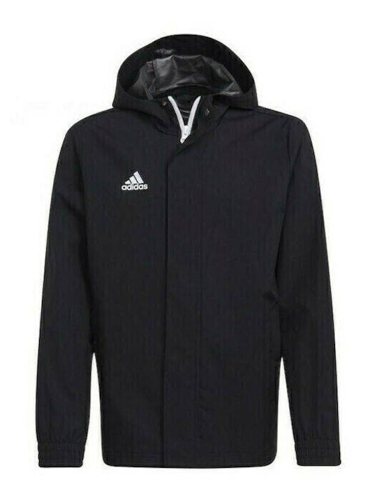 adidas Детско Спортно Късо Бутон с Качулка Черн...