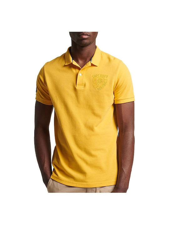 Superdry Ανδρική Μπλούζα Polo Κοντομάνικη Κίτρινη