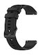 Rhombus Pattern Armband Silikon Schwarz (Mi Uhr) EDA0058104