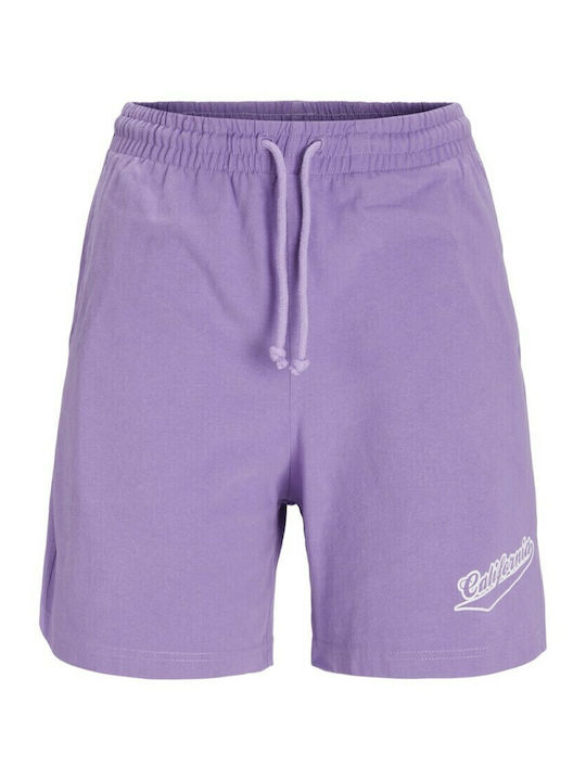 Jack & Jones Γυναικείο Αθλητικό Σορτς Μωβ