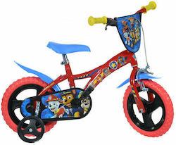 Dino Paw Patrol 12" Παιδικό Ποδήλατo BMX Κόκκινο