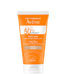 Avene Fluide Tinted Αδιάβροχη Αντηλιακή Κρέμα Προσώπου SPF50 με Χρώμα 50ml