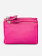 Small Leather Women's Wallet with RFID Fuchsia