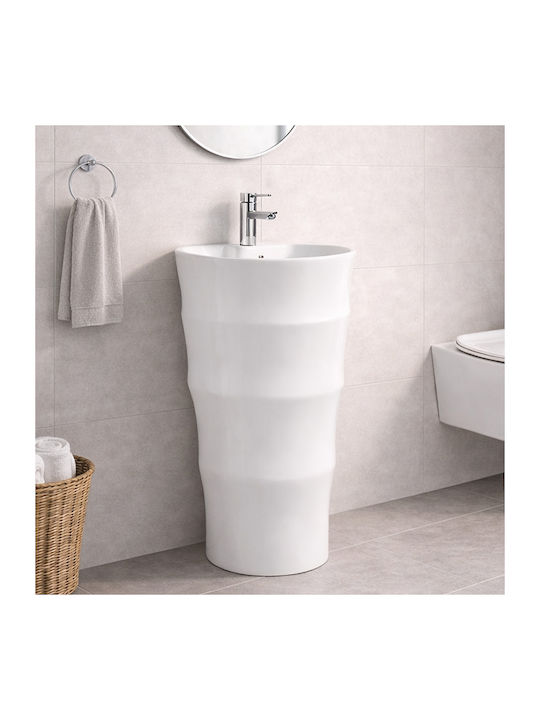 Vinci Curve Slim Νιπτήρας Δαπέδου Πορσελάνης 42x42cm Λευκός