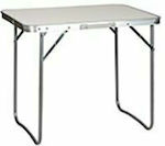 Klikareto Metallic Foldable Table for Camping 70x50x60cm White