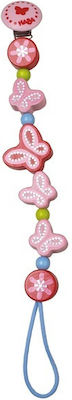 Haba Clip Pacifier Butterflies with Beads & Animals made of Wood Pink