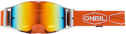 O'neal Motocross-Schutzbrille B-30 Hexx V.22 Orange/Weiß-Rot Radio