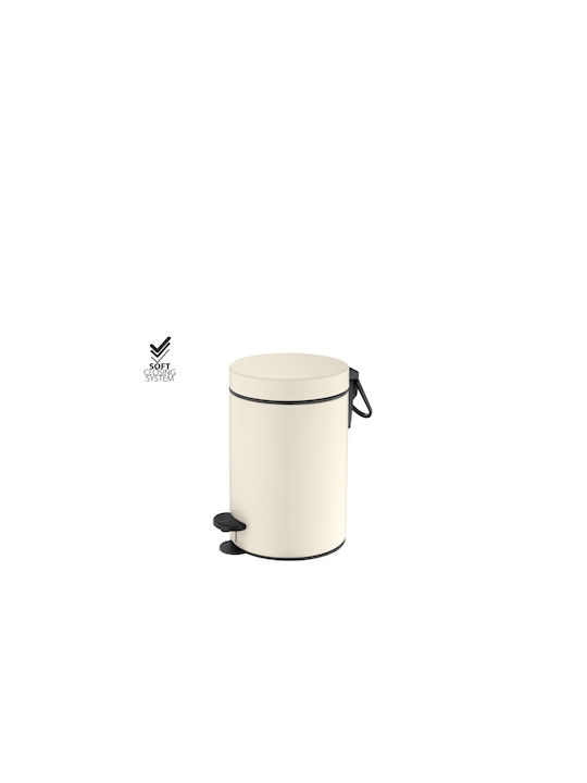 Sanco Inox Badezimmer Mülleimer Sanftes Schließen 3Es Beige