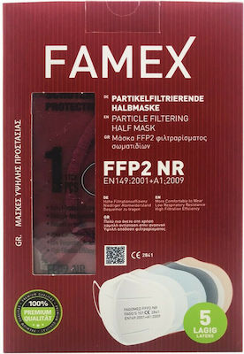 Famex Particle Filtering Half Mask FFP2 NR GR Schutzmaske FFP2 Maroon 10Stück