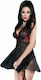 Chilirose Set Sexy cu Halat Babydoll din tul cu...