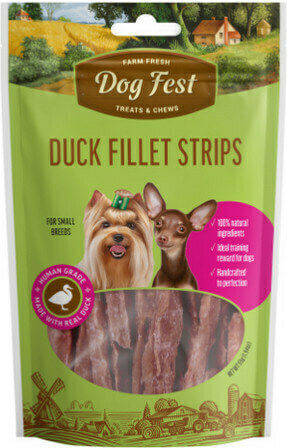 Dog Fest Fillet Strip Λιχουδιές Σκύλου Μικρόσωμων Φυλών με Πάπια 55gr