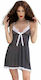 Chilirose Polka Dot Chemise With Lace Edges Black / White