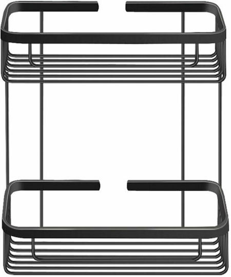 Sanco Extra Comfort Стенен Рафт за баня Метален с 2 рафта 26.5x12.5x29см Черна Sanco Extra Comfort Стенен Рафт за баня Метален с 2 рафта 26.5x12.5x29см Черна