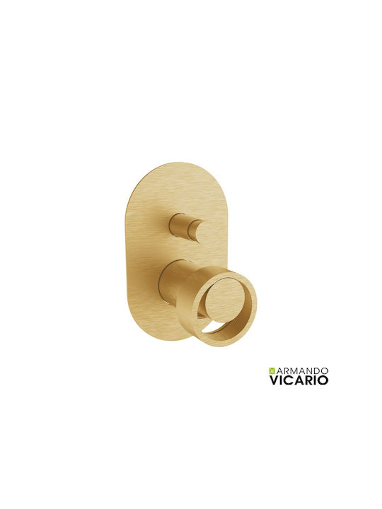 Armando Vicario Halo Mischpult Einbau für Dusche 2 Ausgänge Gold Brushed