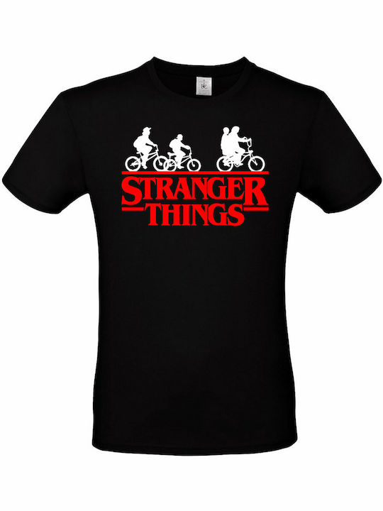 B&C Tricou Stranger Things Negru Bumbac