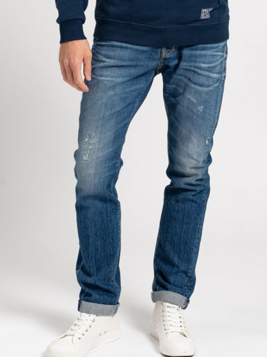 Simon Men's Jeans Pants with Slim Fit Blue