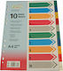 Groovy Plastic Dividers for Documents A4 10pcs Colored