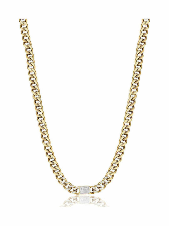 Luca Barra Chain Neck made of Steel Gold-plated Length 43cm