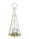 Inart Christmas Metallic Gold Candlestick 38x14cm