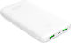 Puro Fast Charger Power Bank 20000mAh cu 2 Porturi USB-A și Port USB-C Alb