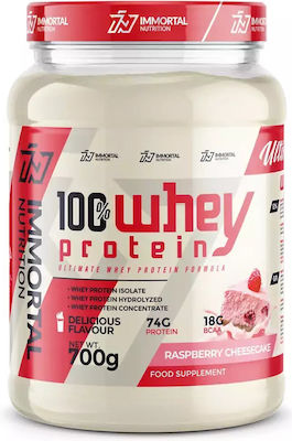 Immortal Nutrition 100% Whey Protein Proteină din Zer cu Aromă de Cheesecake de zmeură 700gr