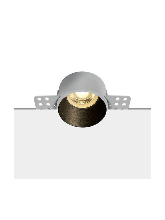 Zambelis Lights Round Metallic Recessed Spot with Socket GU10 Black 6x6cm.