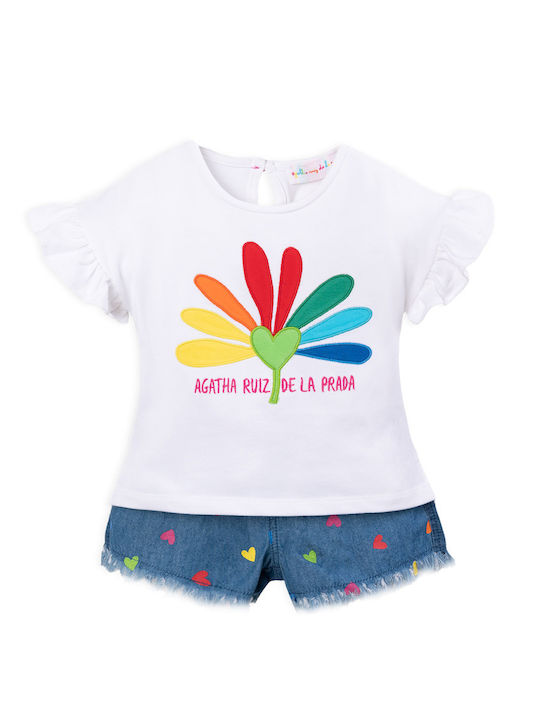 Kinder-Set mit Shorts Sommer 2Stück Weiß