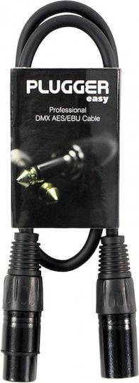 Plugger Cable XLR male - XLR female Μαύρο 0.6m (PLUCABDXF3XM30M60EAS)