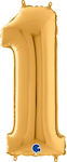 Balloon Foil Jumbo Number 1 Gold 66cm