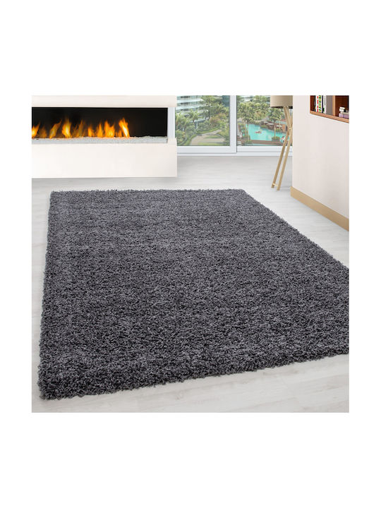 Beverly Hills Polo Club Rug Rectangular Shaggy Dark Grey