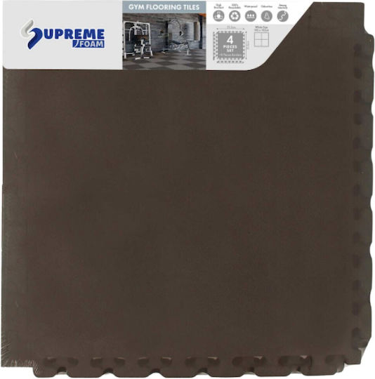 Orion Gym Floor Puzzle Mat Black 4pcs 51.5x51.5x1cm