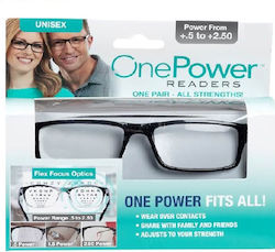 One Power Readers Προσαρμόζομενα Unisex Γυαλιά Πρεσβυωπίας +2.50 σε Μαύρο χρώμα