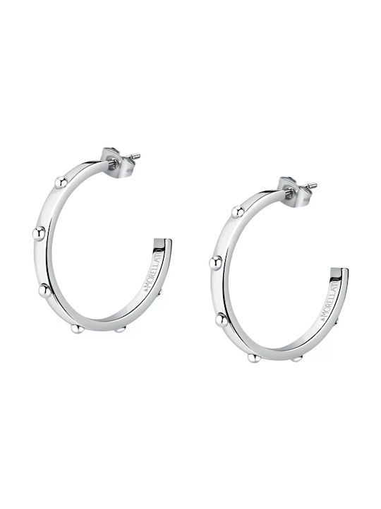 Morellato Creole Earrings Hoops made of Steel with Stones