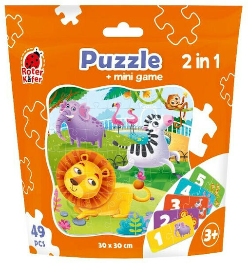 Παιδικό Puzzle Ζωολογικός Κήπος για 3+ Ετών 49pcs Roter Kafer