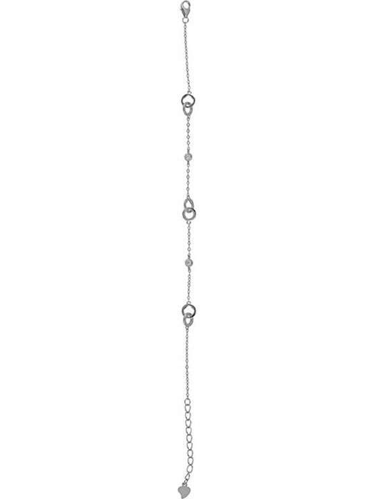 Slevori Women's Bracelet Chain made of Silver with Zircon