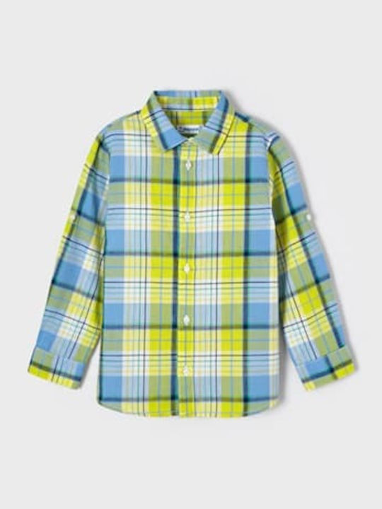 Kids Checked Shirt Long Sleeve Yellow
