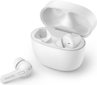 Philips TAT2206WT Earbud Bluetooth Handsfree Earphones with Sweat Resistance and Charging Case Whitά