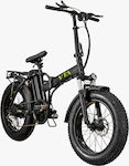Volta VB2 20" 48V10Ah Μαύρο Σπαστό Ηλεκτρικό Ποδήλατο Πόλης με 6 Ταχύτητες και Δισκόφρενα