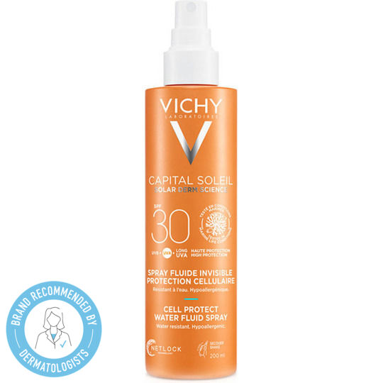 Vichy Capital Soleil Cell Protect Water Fluid Cremă de Corp cu Protecție Solară SPF30 Spray 200ml
